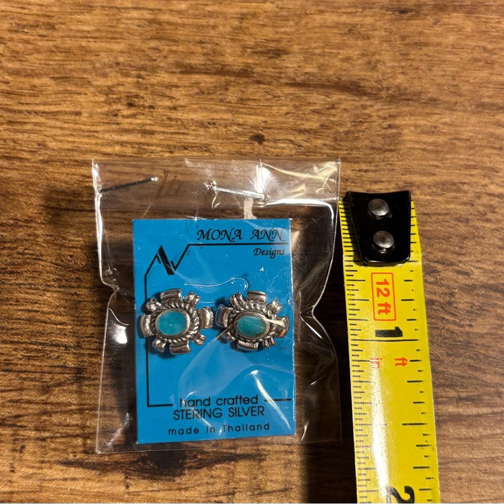 Mona Ann Sterling Silver Earrings with Turquoise
